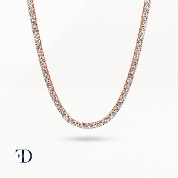 rose-gold-12.13ct Diamond Tennis Necklace
