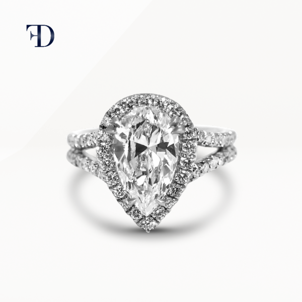 Pear Cut 3ct Diamond Engagement Ring