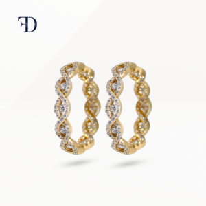 yellow-gold-Diamond Gold Hoop Earrings