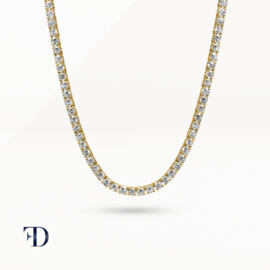 yellow-gold-12.13ct Diamond Tennis Necklace