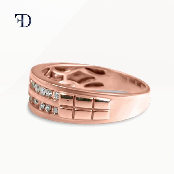 rose-gold-Double Pave Men’s Wedding Band