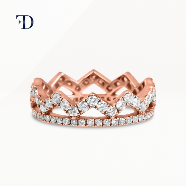 rose-gold-Diamond Crown Women’s Ring
