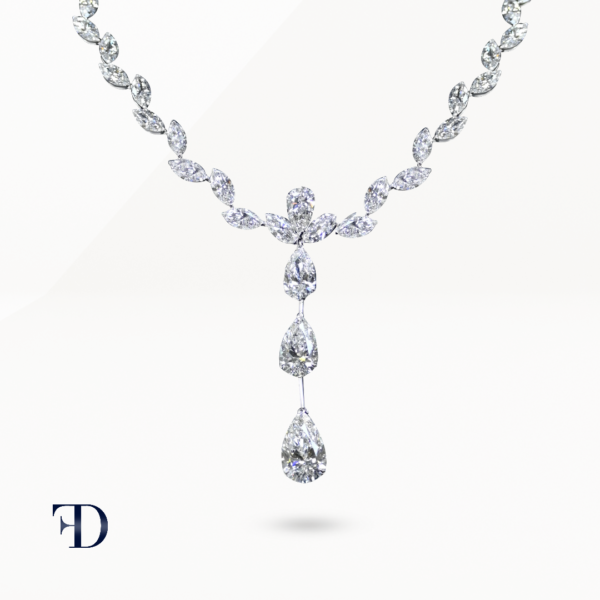 Diamond Eternity White Gold Drop Necklace