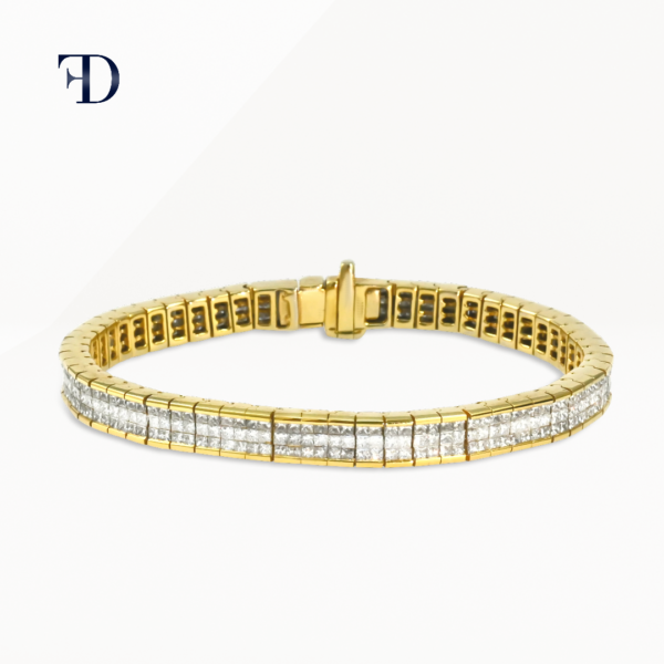 yellow-gold-Diamond Channel Tennis Bracelet